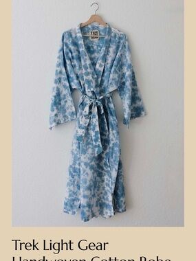 Blue Tie-Dye Cotton Swim Coverup Robe